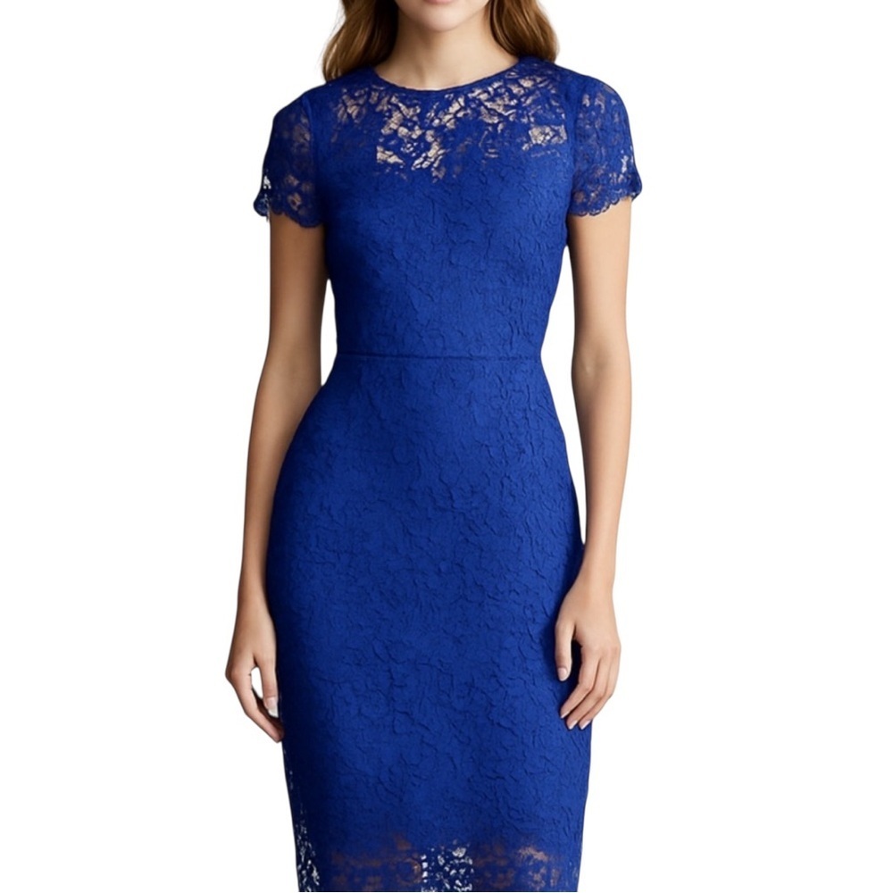 NWTS Silver Icing Dress, Love Letter,  Lace overlay, dark cobalt, sz 4